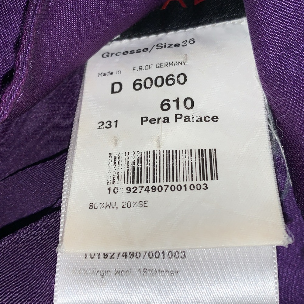 🎯 Vintage Purple Escada Cropped Wool / Mohair Blazer Jacket European Chic M - Picture 6 of 11